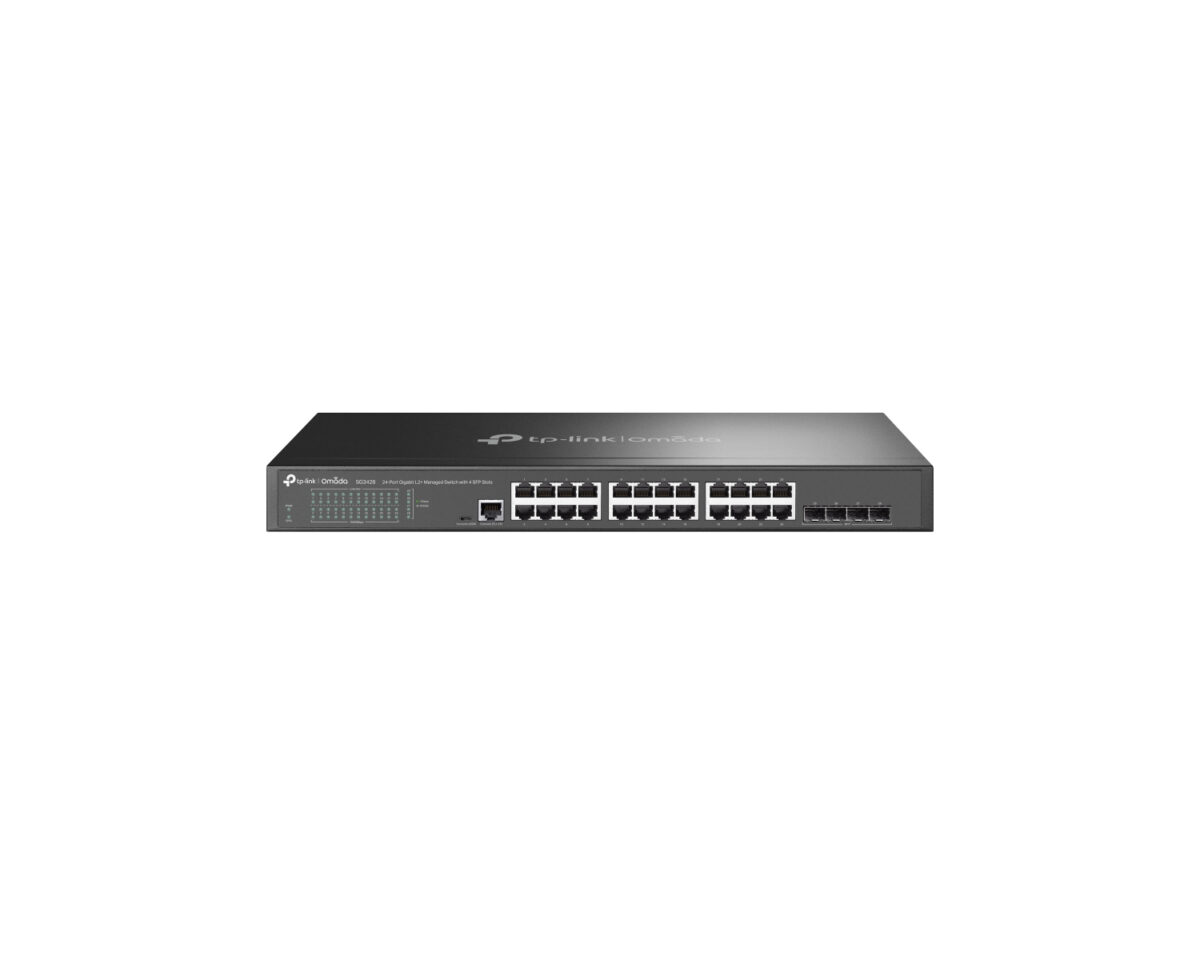 Alternative view of Switch TP-Link 24xRJ45 4XSFP Rack 1U Negro (TL-SG3428)