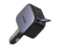 Cargador Coche Ugreen PD 145W Cable Retráctil (55910B)