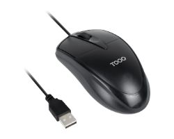 Ratón TooQ Óptico USB-A 1000dpi 1.3m Negro (TQM-1001-B)