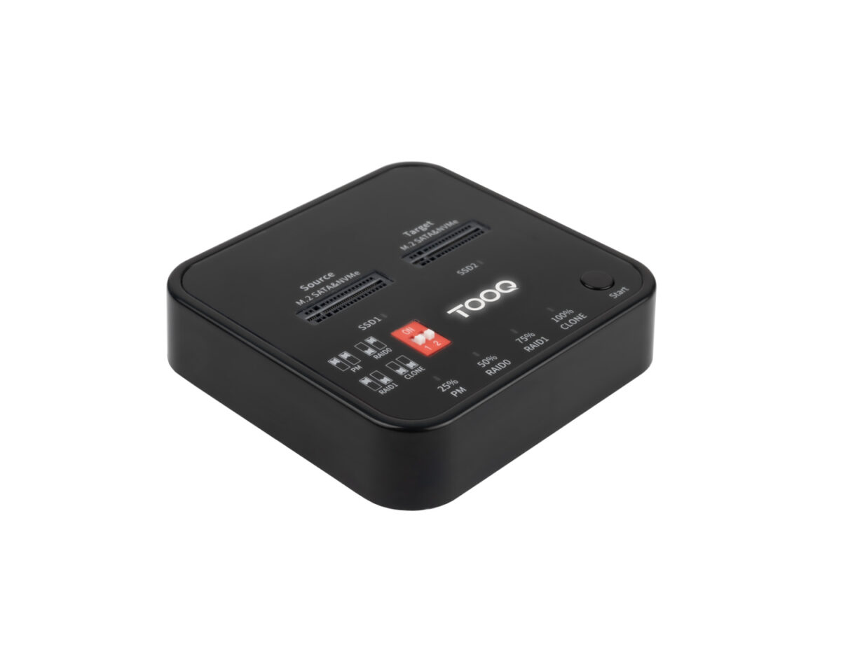 Alternative view of Docking TooQ SSD M2 SATA/NVMe Negro (TQDS-201B)