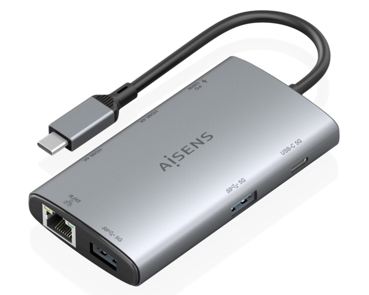 Alternative view of Docking AISENS USB-C a USB/HDMI/RJ45 (ASUC-7P049-GR)