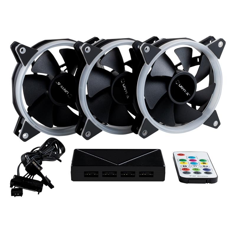 PACK 3 VENTILADORES 12CM UNYKACH CANDY 30 ARGB + CONTROLADORA - Imagen 16