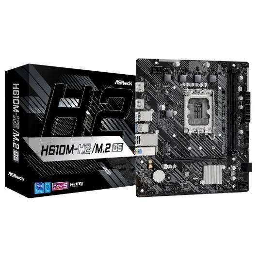 Alternative view of PLACA BASE ASROCK H610M-H2/M.2 D5 2XDDR5 MATX HDMI