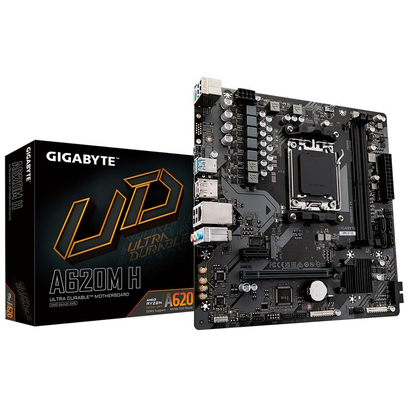 Alternative view of PLACA BASE GIGABYTE A620M-H MATX AM5 2XDDR5 HDMI + DP