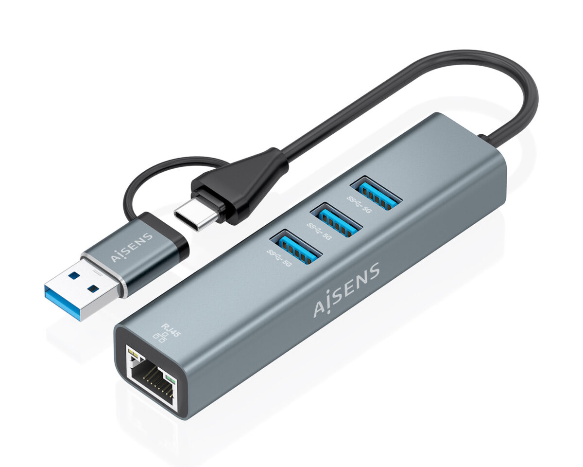 Alternative view of Conversor AISENS USB-A USB-C a Ethernet HUB (A109-1033)
