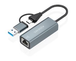 Conversor AISENS USB-A/USB-C a RJ45 Gris (A109-1032)