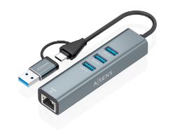 Conversor AISENS USB-A USB-C a Ethernet HUB (A109-1033)