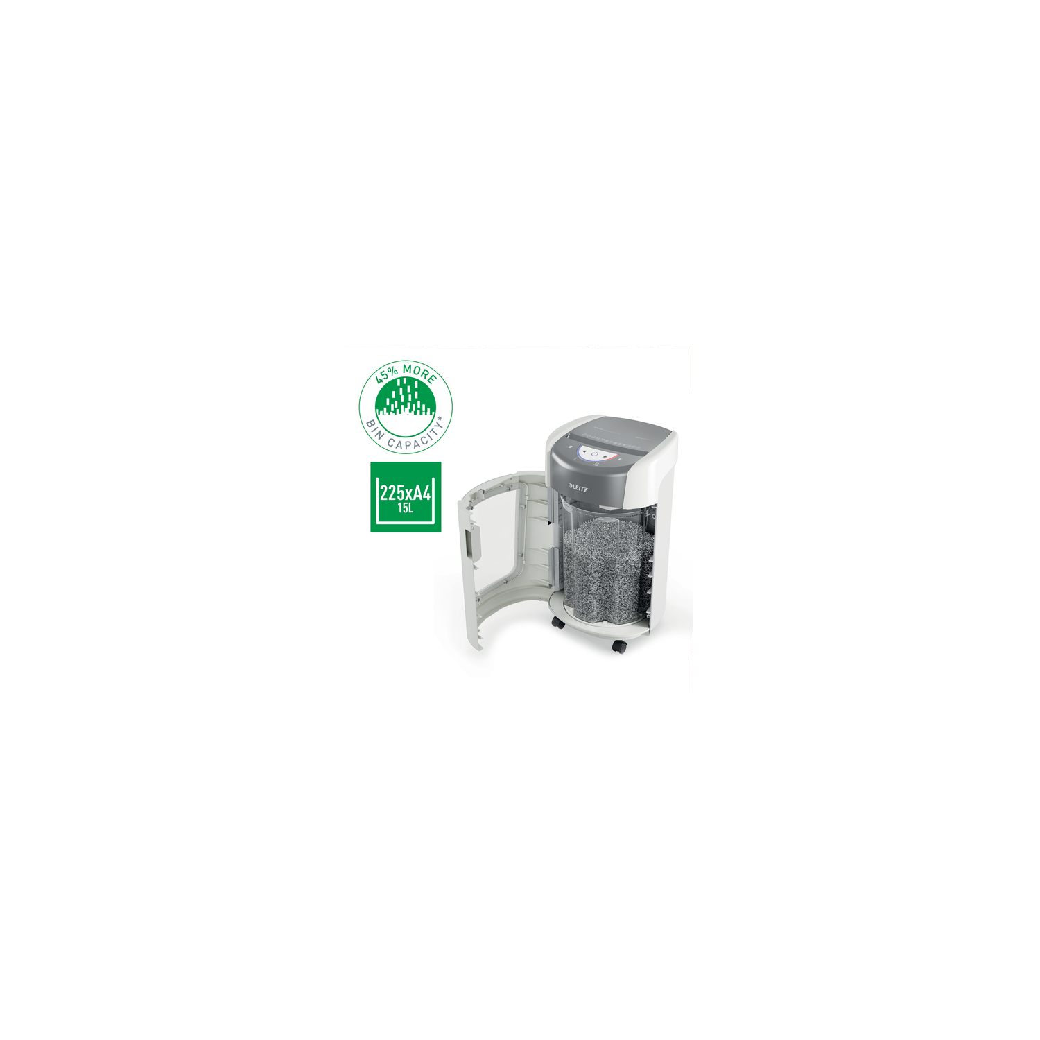 Destructora Leitz IQ OptiMax Home Office P5 15L Blanca - Imagen 3