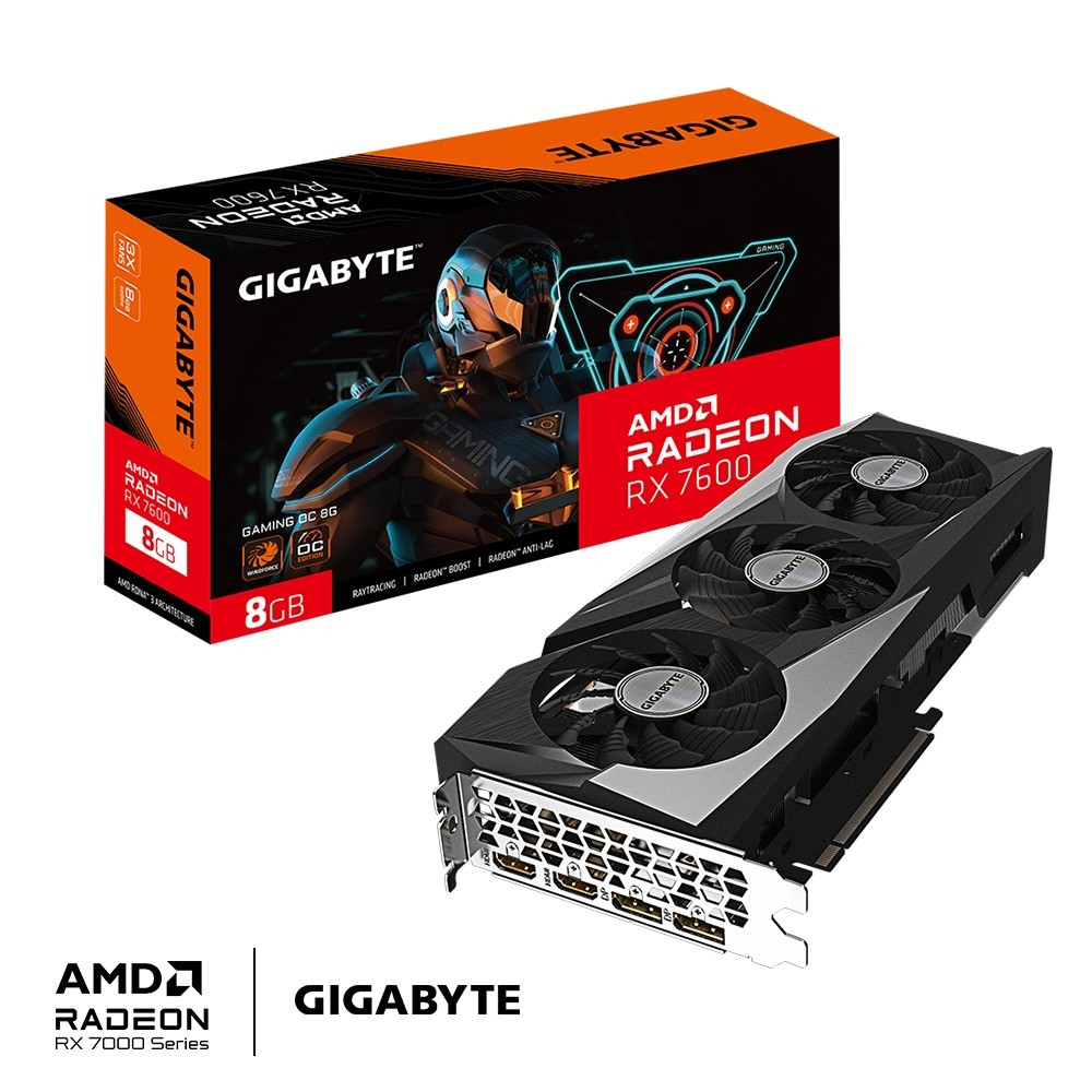 TARJETA DE VIDEO GIGABYTE RX7600 GAMING OC 8GB GDDR6 HDMI DP - Imagen 2